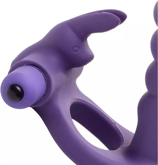XR Frisky Double Delight Dual Penetration Vibrating Rabbit Cock Ring Вибриращ Пръстен Петел Лилав