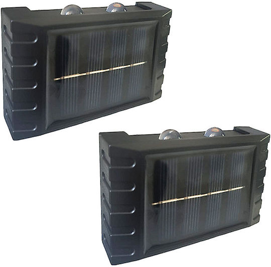 Set 2 Lămpi Solare de Perete cu Senzor de Mișcare și Fotocelulă IP65 9bucx5.5buccm