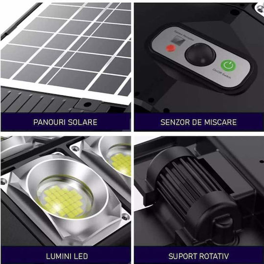 Montat pe perete Lampă Solară 40W cu Senzor de Mișcare și Telecomandă IP65 4cmx30cmcm