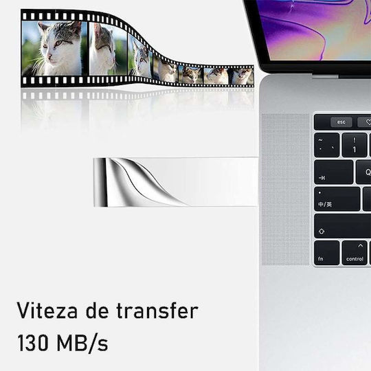 Siks Usb Stick Stainless Steel 16gb Memory Usb 3.1 Silver