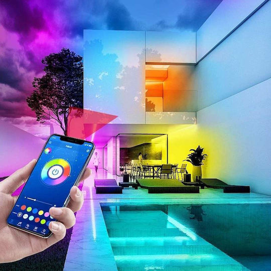 Rezistent la apă Inteligent Bandă LED Pentru televizor Albastru Lumină 2x5m Tip SMD2835 cu Sursă de alimentare & Telecomandă