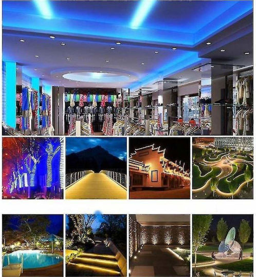 Αδιάβροχη Ταινία LED Τηλεόρασης 12V RGB Φως 5m Τύπου SMD5050 με Τηλεχειριστήριο
