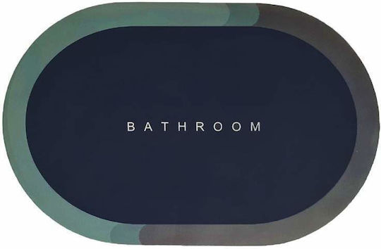 Antiderapant Covoraș de Baie Oval Albastru marin 90x60buc