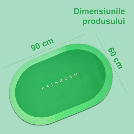 Antiderapant Covoraș de Baie Oval Verde 90x60buc