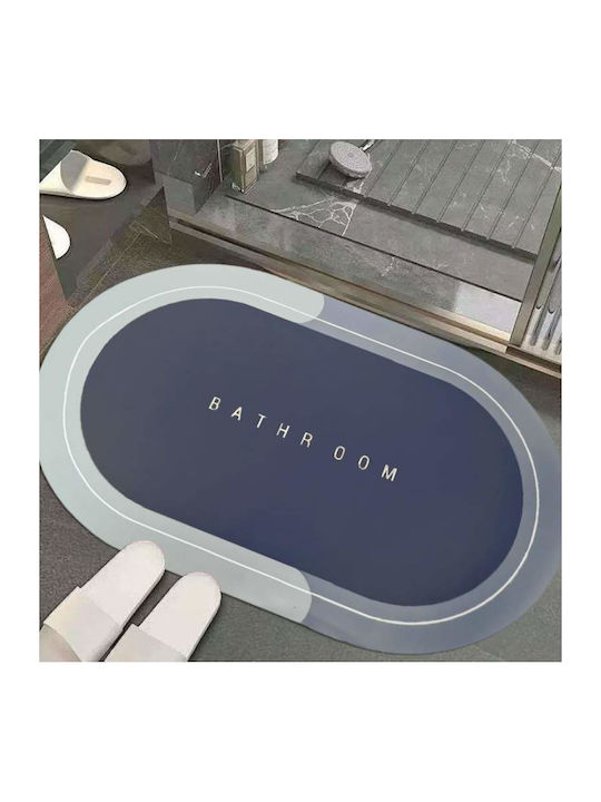 Antiderapant Covoraș de Baie Oval Albastru 86x57buc