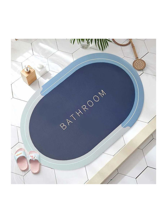 Rutschfest Badematte Oval Blue / Gray 58x38cm