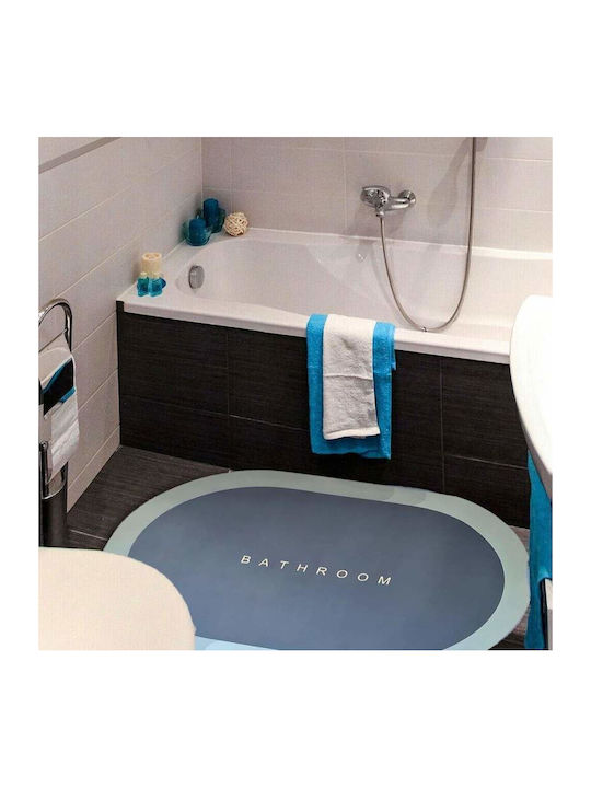 Rutschfest Badematte Oval Blue 90x60cm