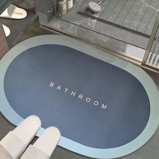 Rutschfest Set Badematten Oval Blue 2Stück