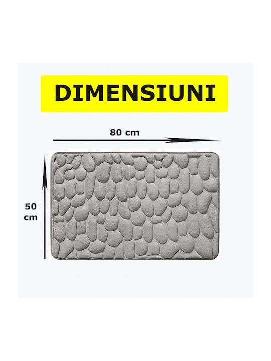 Rutschfest Badematte Synthetisch,Polyester/Cotton/Leather Rechteckig Gray 80x50cm