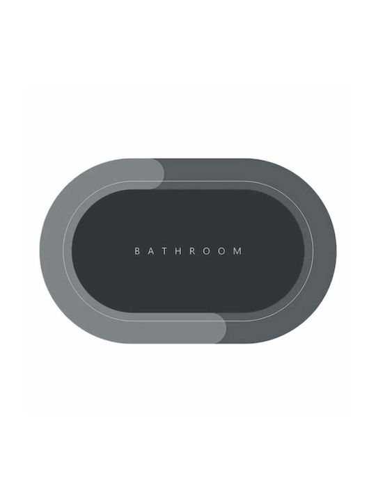 Rutschfest Badematte Synthetisch,Polyester/Cotton/Leather Oval Gray 57x38cm