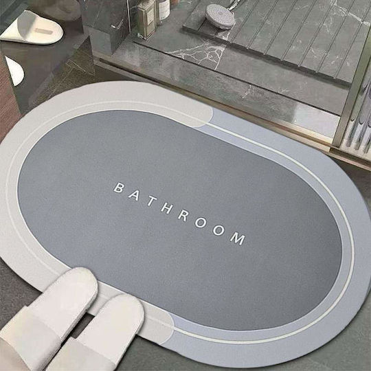 Rutschfest Set Badematten Oval Light Blue/grey 2Stück