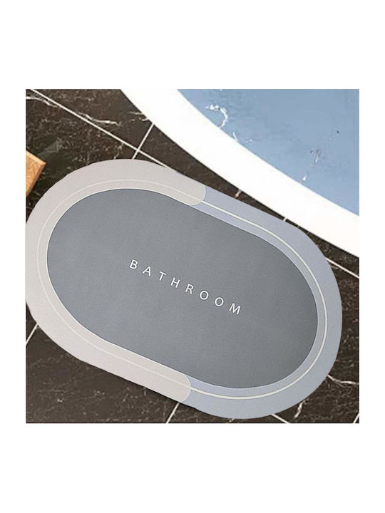 Rutschfest Set Badematten Oval Light Blue/grey