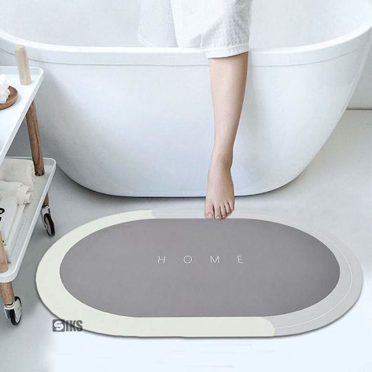 Rutschfest Badematte Oval Light Gray 57x38cm