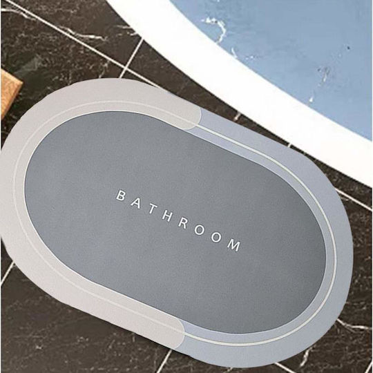 Rutschfest Set Badematten Oval Light Blue/grey 2Stück