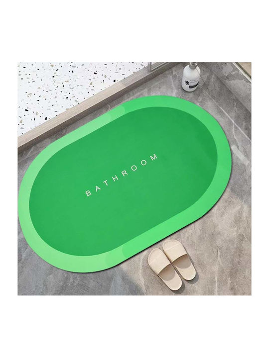 Αντιολισθητικό Πατάκι Μπάνιου Οβάλ Green 57x38εκ.