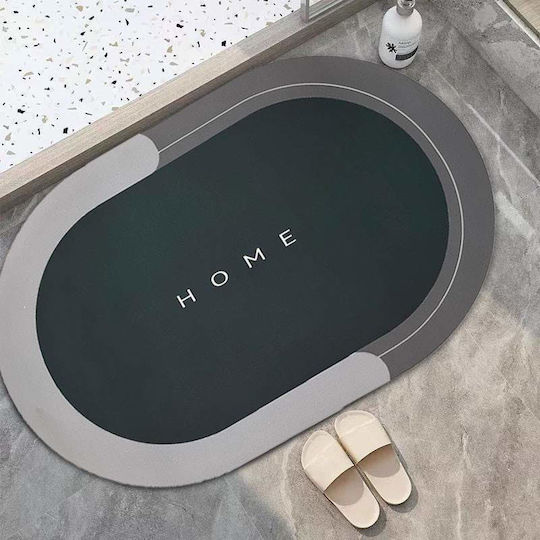 Rutschfest Badematte Oval Green / Gray 57x38cm