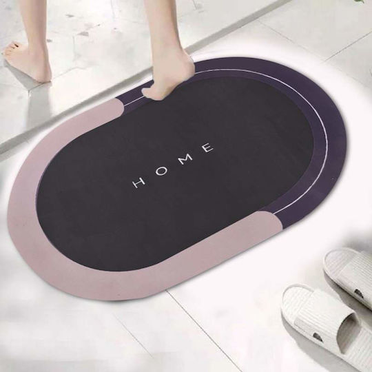 Antiderapant Covoraș de Baie Oval Pink-black 57x38buc