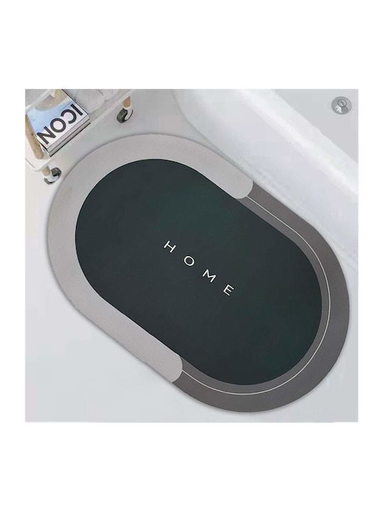 Αντιολισθητικό Πατάκι Μπάνιου Οβάλ Green / Gray 57x38εκ.
