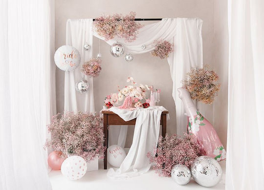 Λευκό Μπαλόνι Bride To Be Ροζ Χρυσά Γράμματα 35εκ