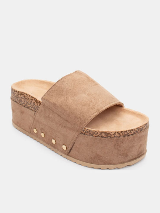 Γυναικεία Σανδάλια Flatforms Μπεζ