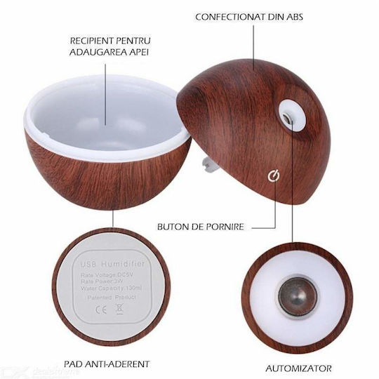 Siks Air Humidifier Aromatherapy Multicolor Led 130ml Brown