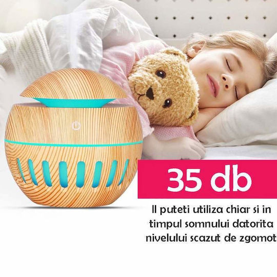 Siks Aromatherapie Luftbefeuchter Ultraschall-Diffusor Ätherisches Öl Sprayer LED USB Licht Holz