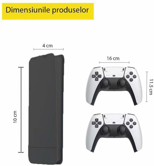 Consolă Retro Jocuri Siks 20.000 Jocuri Video Compatibilă cu 9 Emulatoare 2 X Controlere Wireless HDMI 2.4GHz 4K 64GB Albă