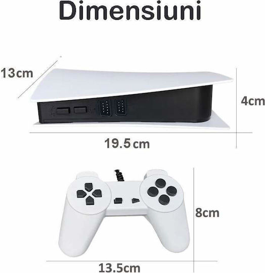 Retro Video Game Console Gs5 Siks 2 Wired Controllers Super 8 Bit Game White Black