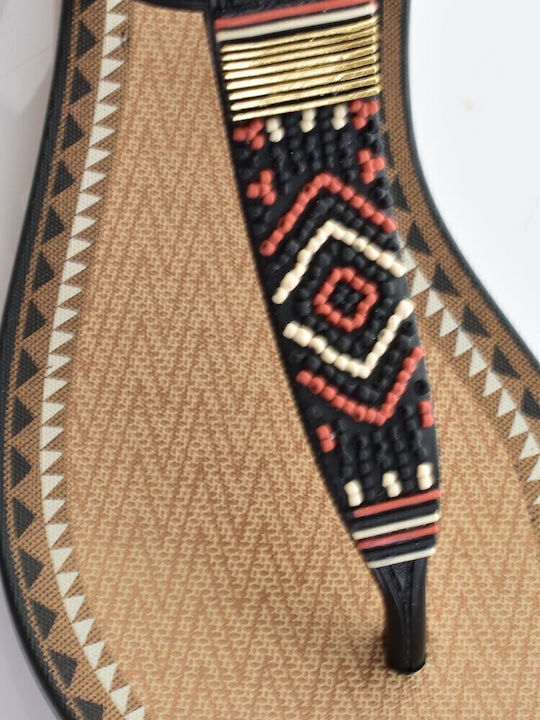 Flache Sandalen für Damen Anatomisch in Schwarz Farbe