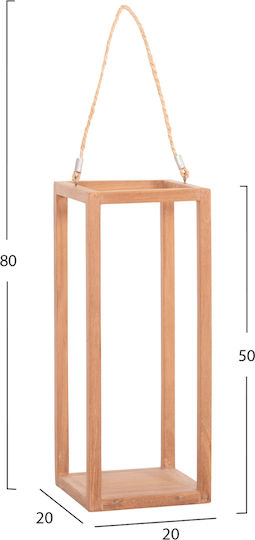 HomeMarkt Χριστουγεννιάτικο Ξύλινο Φαναράκι Μπεζ 50x20εκ.