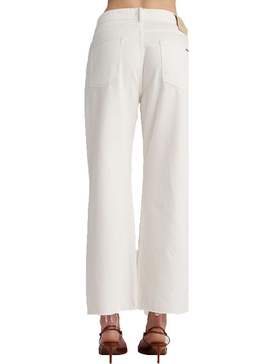 Pant Γυναικείο Υφασμάτινο Capri Παντελόνι Λευκό