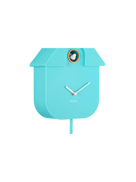 Karlsson Cuckoo Wall Clock Plastic Turquoise 21.5x41cm
