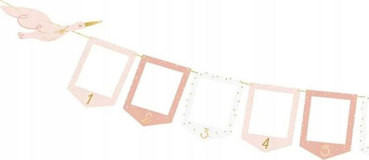 Girlande Fotorahmen Rosa Storch