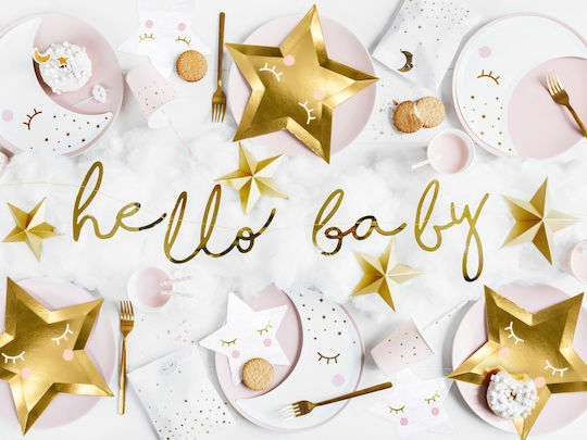 Χάρτινη Γιρλάντα Hello Baby Χρυσή