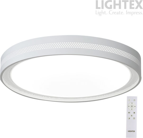 Lightex Leuchte Deckenleuchte Weiß mit Integrierter LED und Fernbedienung