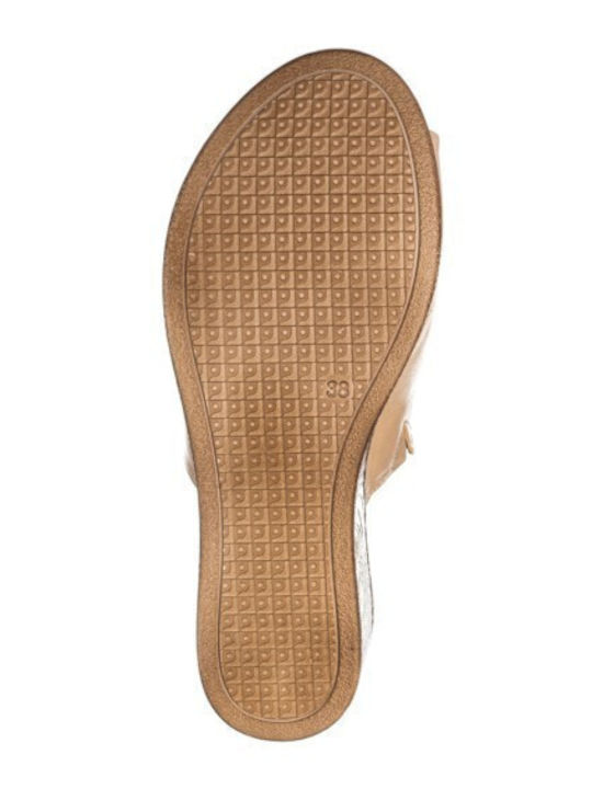 Damenplattformen Beige