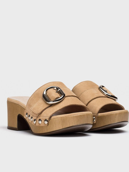 Leather Sandals Beige