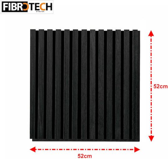 3D Wooden Decorative Sound-Absorbing Wall Panel – Square – Fibrotech – “Black Oak” – 52cm X 52cm – 2 Pcs 2344645