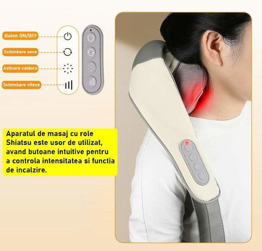 Συσκευή Μασάζ Shiatsu για τον Αυχένα, την Πλάτη & το Σώμα με Λειτουργία Θέρμανσης Γκρι