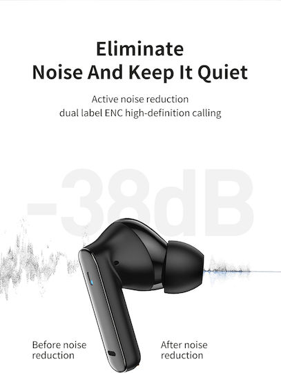 Recci REP-W88 In-ear Bluetooth Handsfree Earphones with Charging Case Black
