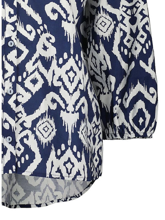 Langärmelig Damen Hemd Blue