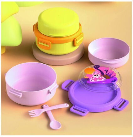 Lazarid Plastik Kinder Lebensmittelbehälter Rosa 17 x 17 x 8.2cm