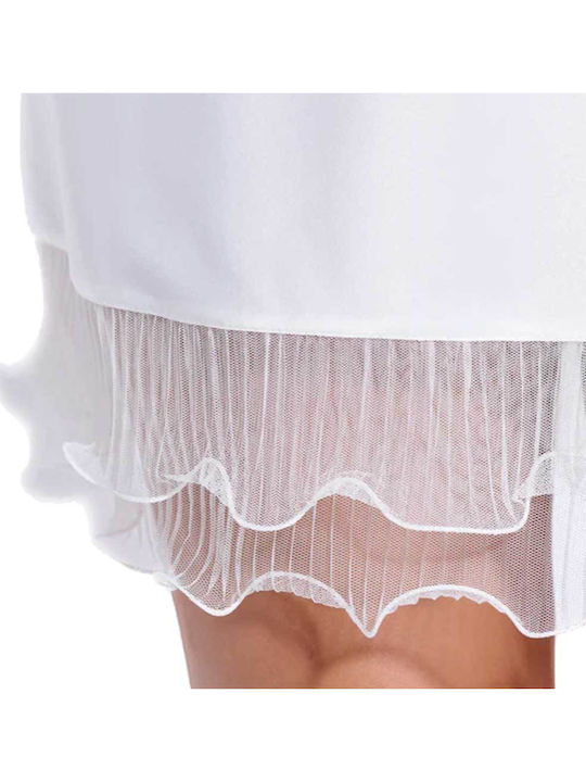 Jeannette Lingerie Καλοκαιρινό Σατέν Γυναικείο Νυχτικό Off White