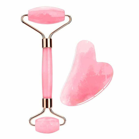 Roller Facial și Instrument Gua Sha din Jad 2 Bucăți