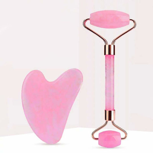 Roller Facial și Instrument Gua Sha din Jad 2 Bucăți