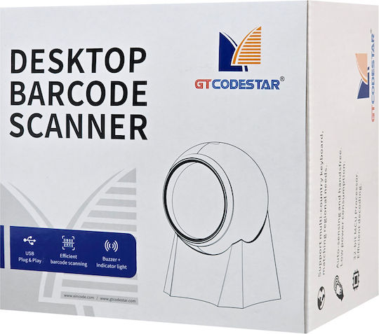 Gtcodestar Скенер за презентации С кабел с Възможност за Четене на 2D и QR Баркодове