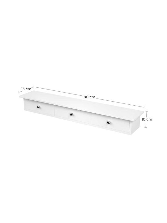 Wand-Wohnzimmer Schrank aus MDF Weiß 80x15x10cm