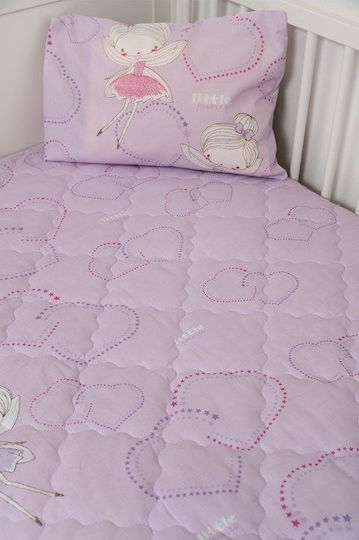 Viokarpet Подредба Детско Одеяло Единично с Калъфка за Възглавница Лилаво 160x240см