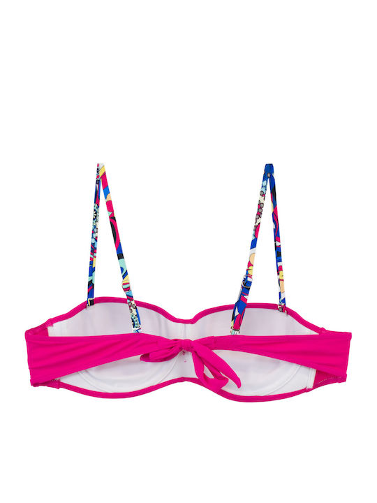 Women's Strapless Underwire Ethnic Bikini Fuchsia