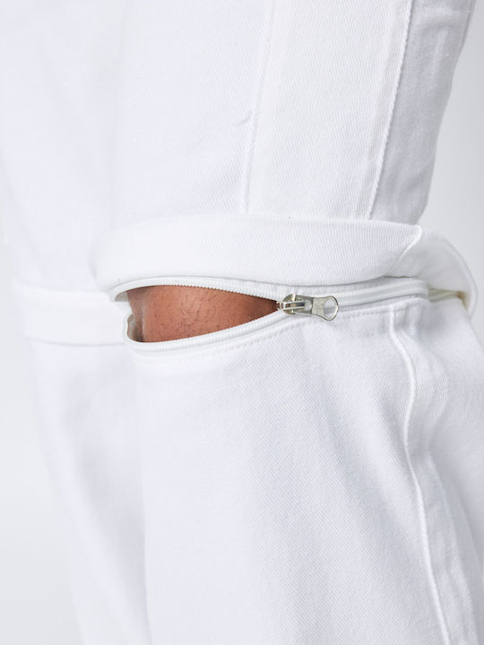 Men's Jeans Pants Cargo with Relaxed Baggy Fit White